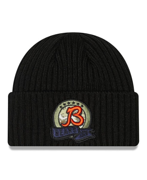 Men's Black Chicago Bears 2022 Salute To Service Knit Hat