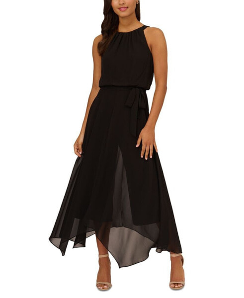 Women's Jersey Chiffon-Overlay Jumpsuit