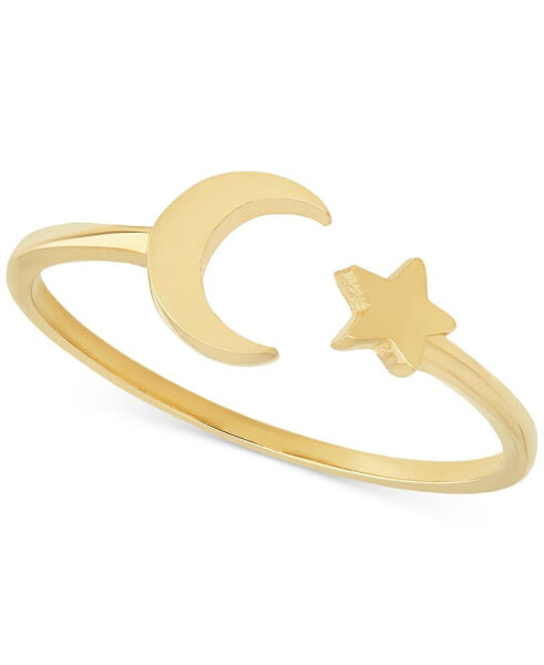 Кольцо Macy's Crescent Moon & Star Cuff Gold