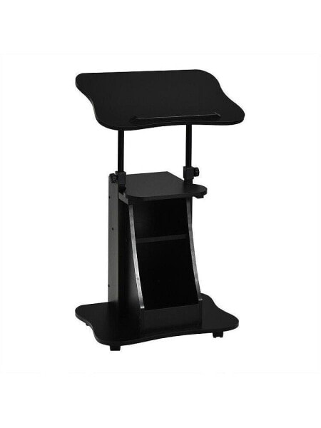 Sit-to-Stand Laptop Desk Cart Height Adjustable with Storage-Black