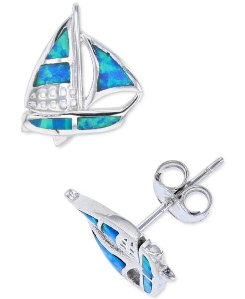 Серьги Macy's Blue Opal Sailboat