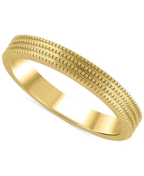 Raised Textured Multirow Stackable Band in 14k Gold