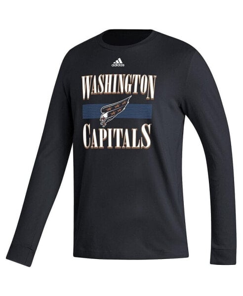 Men's Black Washington Capitals Reverse Retro 2.0 Fresh Playmaker Long Sleeve T-shirt