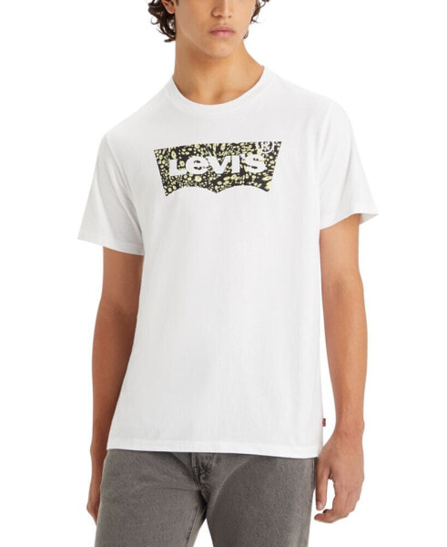Men's Classic Standard-Fit Floral Logo Graphic T-Shirt