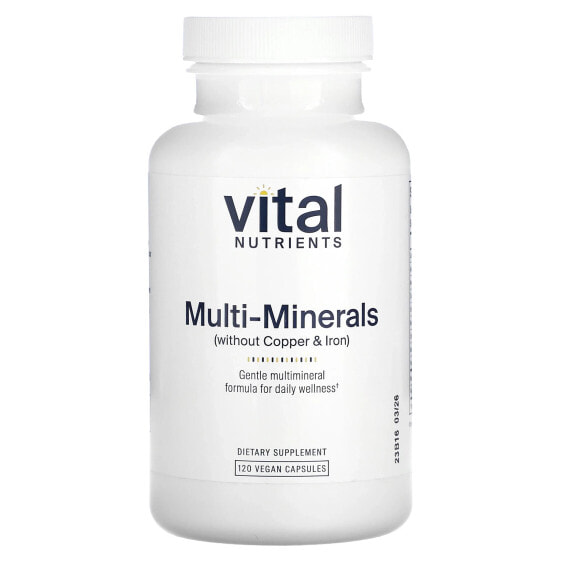 Витаминно-минеральный комплекс Vital Nutrients Multi-Minerals (без меди и железа), 120 капсул для веганов