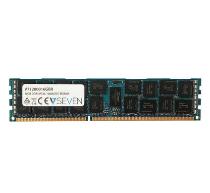 V7 16GB DDR3 PC3-12800 - 1600mhz SERVER ECC REG Server Memory Module - V71280016GBR - 16 GB - 1 x 16 GB - DDR3 - 1600 MHz - 240-pin DIMM - Green