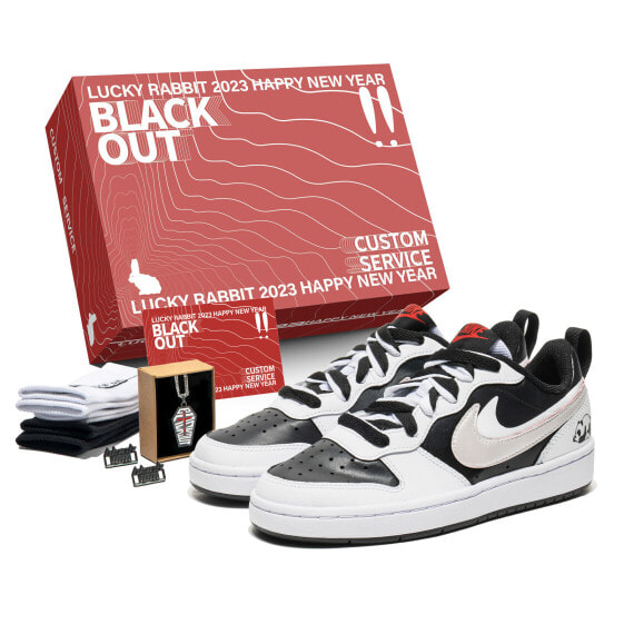 Кроссовки Nike Court Vision 1 GS Граффити панда черно-белые