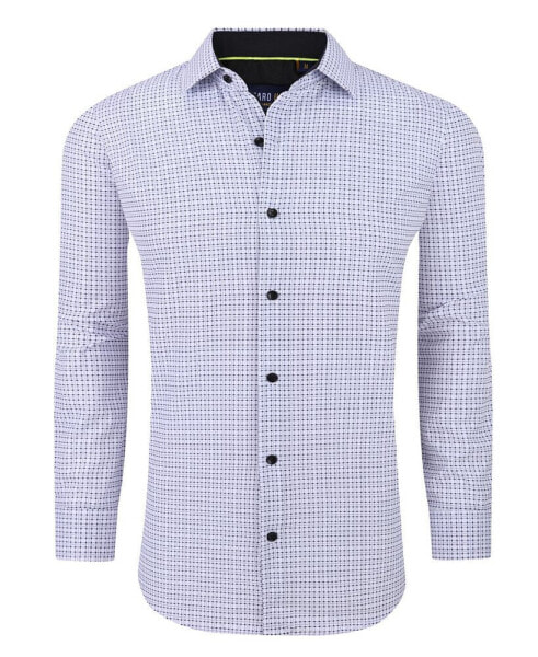 Men's Plaid Four-Way Stretch Button Down Slim Fit Shirt