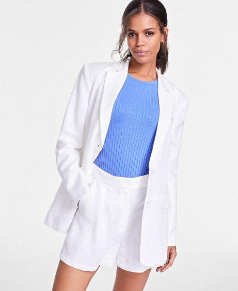 Women's Linen Blend Two-Button Blazer, Created for Macy's