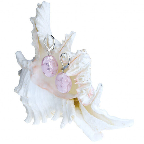 Серьги Tender Pink Lace из жемчуга Lampglas с чистым серебром EP2