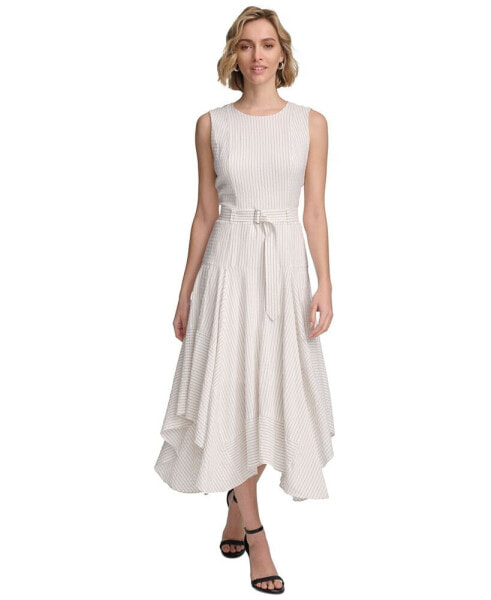 Платье женское Calvin Klein в полоску с подолом в виде платка