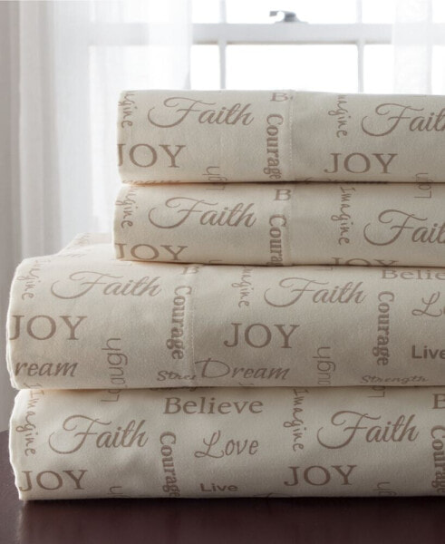 Microfiber 4-Pc Inspirational Full Sheet Set