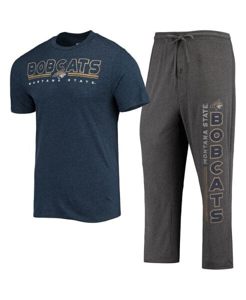 Пижама Concepts Sport мужская Серое меланж и темно-синяя Montana State Bobcats Meter
