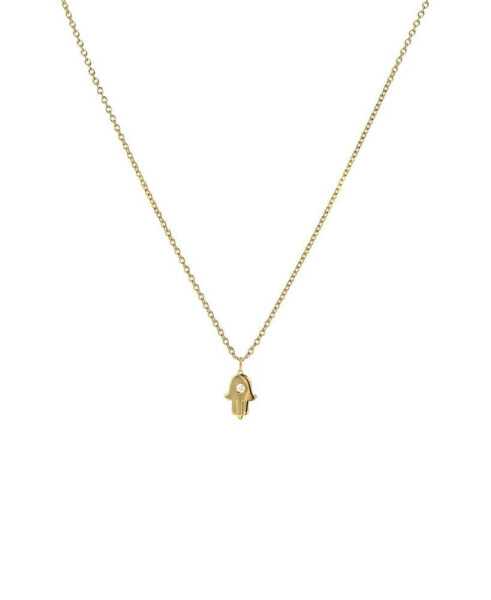 Zoe Lev diamond Hamsa 14K Yellow Gold Necklace