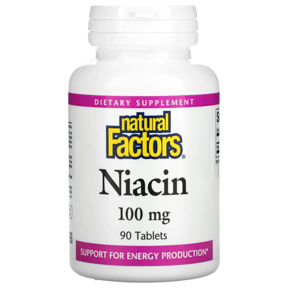 Витамин Natural Factors Ниацин, 100 мг, 90 таблеток