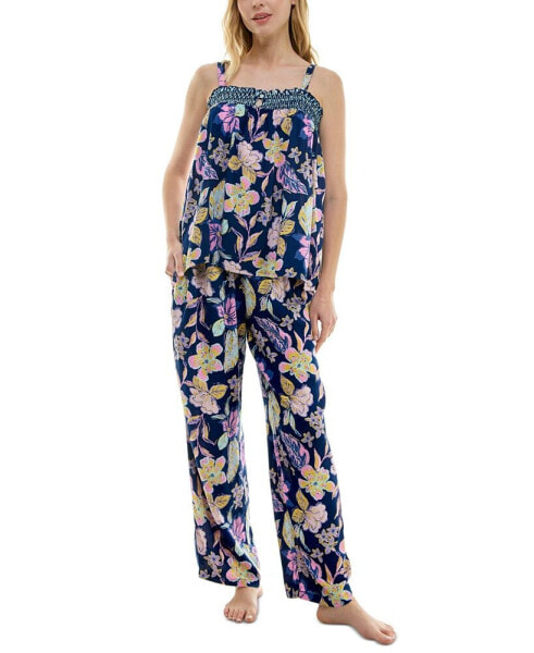 Women's 2-Pc. Smocked Swing Cami & Pants Pajamas Set