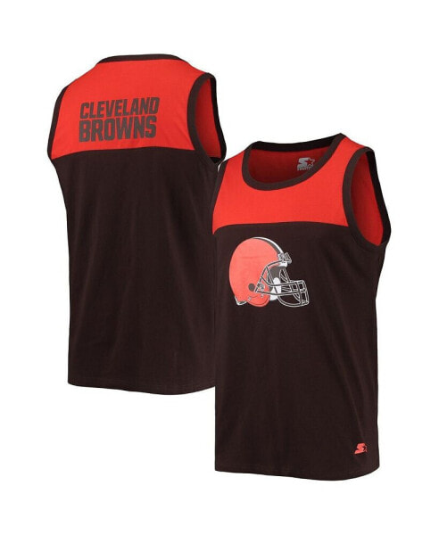 Men's Brown, Orange Cleveland Browns Team Touchdown Fashion Tank Top