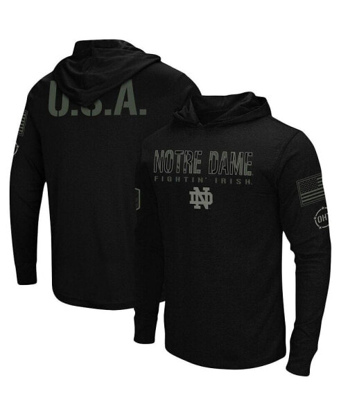 Men's Black Notre Dame Fighting Irish OHT Military-Inspired Appreciation Hoodie Long Sleeve T-shirt