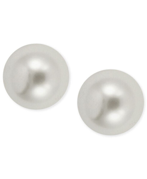 GOLD-TONE 10MM IMITATION PEARL STUD EARRINGS