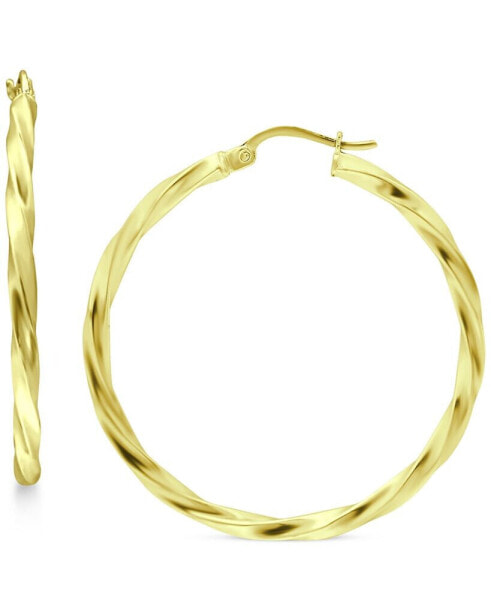 Twist Hoop Earrings in 18k Gold-Plated Sterling Silver, Created for Macy's