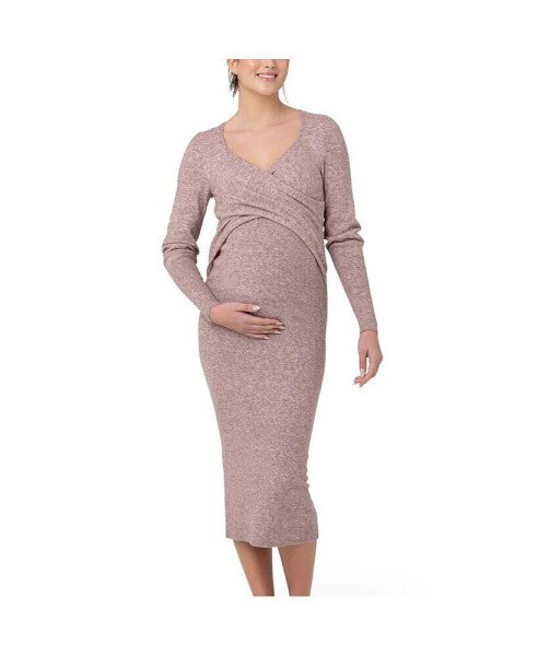 Платье для кормления Ripe Maternity Heidi Cross Front розового цвета