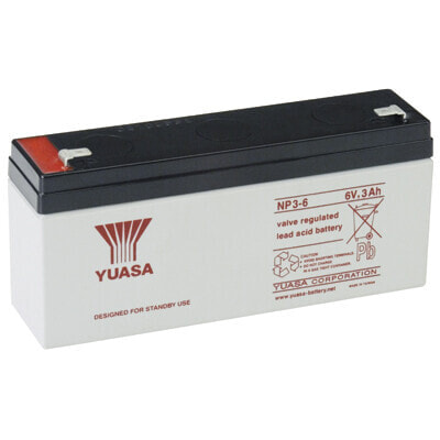 Аккумулятор герметичный YUASA BATTERY Yuasa NP3-6 - свинцово-кислотный (VRLA) - 6 В - белый - 3000 мАч - 630 г