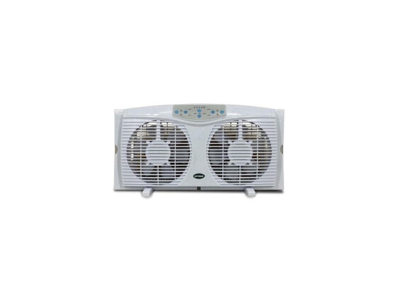 Optimus F-5286 8 Reversible Twin Window Fan with Thermostat