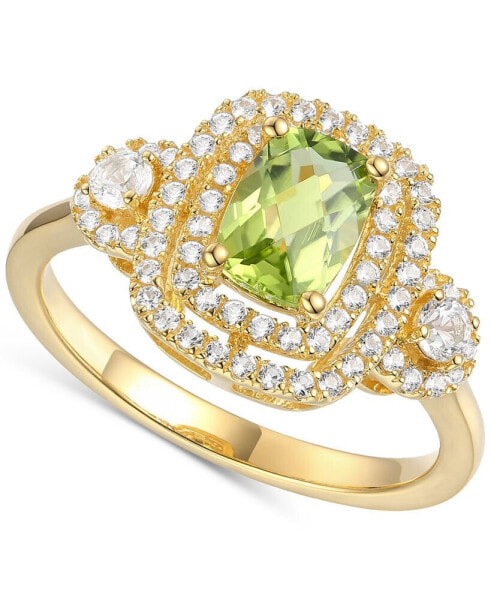 Кольцо Macy's Peridot & Sapphire Halo