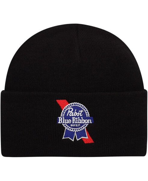 Men's Black Pabst Blue Ribbon Cuffed Knit Hat