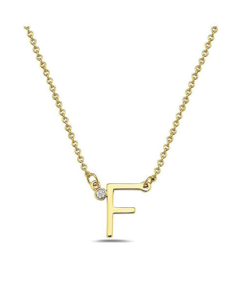 Stylish 14K Gold Plated Cubic Zirconia Initial Necklace.