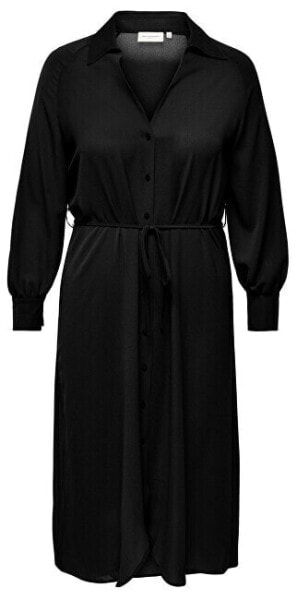 Women´s dress CARRI ELLE Regular Fit LS SHIRT CALF DRESS SOLID WVN 15270115 Black