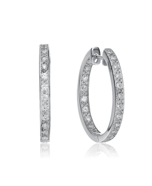 Серьги Genevive Zirconia Round Hoop