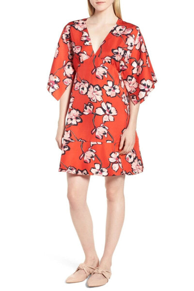 Lewit Floral Silk Women's Dress Sz. 8 (Red Poppy Floral) 149265