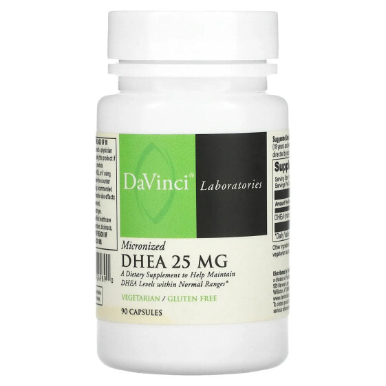 DaVinci Laboratories of Vermont, Микронизированный ДГЭА, 25 мг, 90 капсул