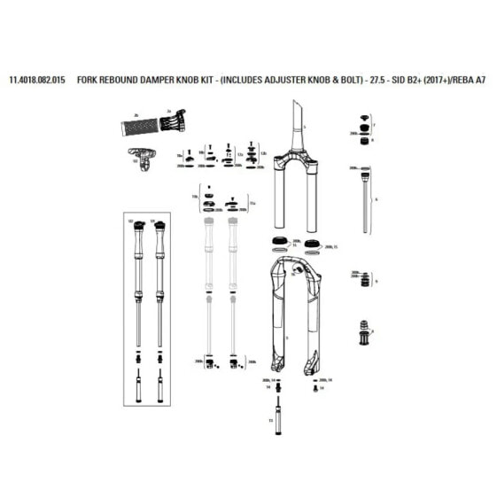 ROCKSHOX Rebound Damper Knob Kit 27.5 SID B2 Plus/Reba A7