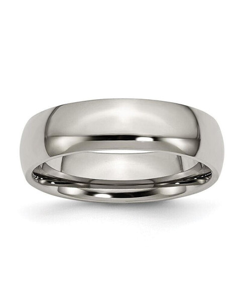 Titanium Polished 6 mm Half Round Wedding Band Ring