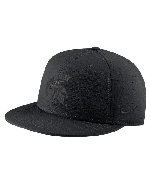 Men's Black Michigan State Spartans Triple Black Performance Fitted Hat