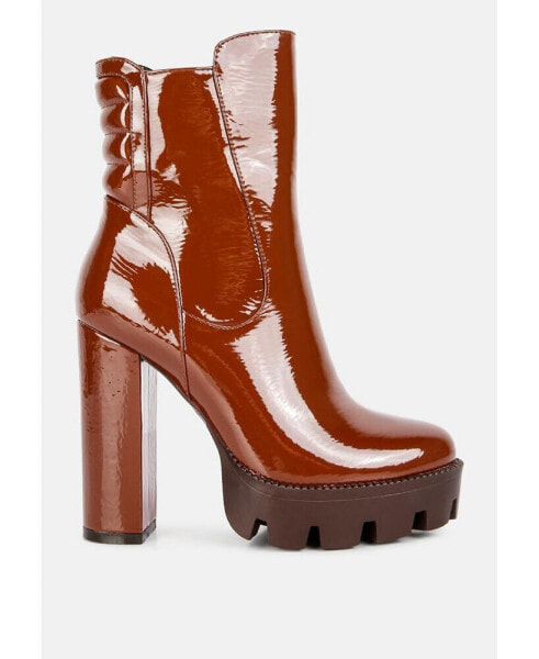 high key collared high heel ankle boot