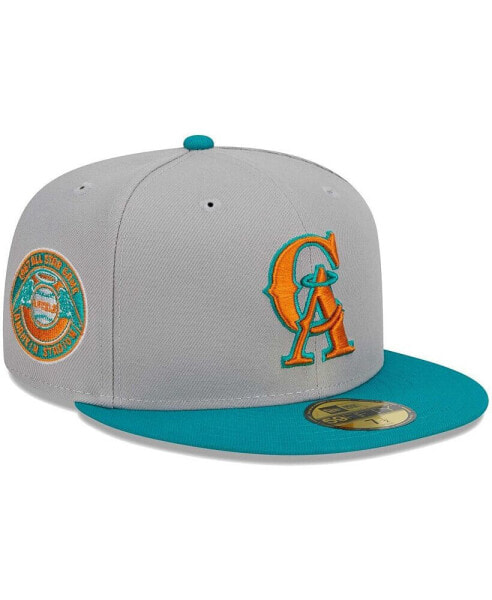 Men's Gray, Teal California Angels Cooperstown Collection 59FIFTY Fitted Hat