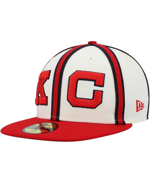 Men's Cream, Red Kansas City Monarchs Cooperstown Collection Turn Back The Clock 59FIFTY Fitted Hat