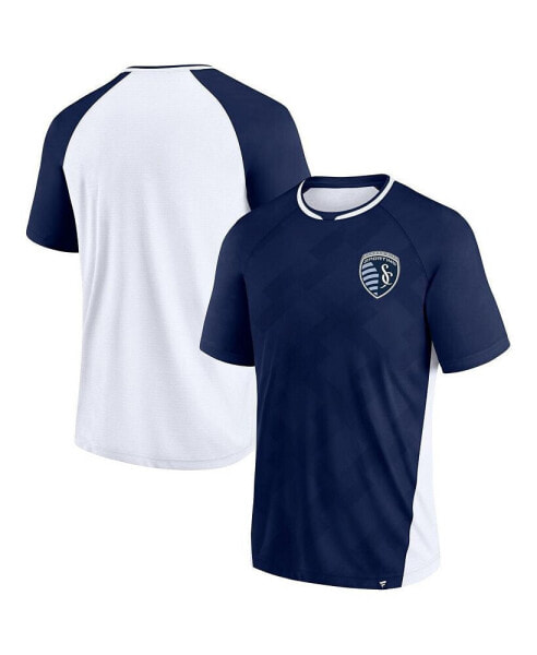 Men's Navy Sporting Kansas City Attacker Raglan T-shirt