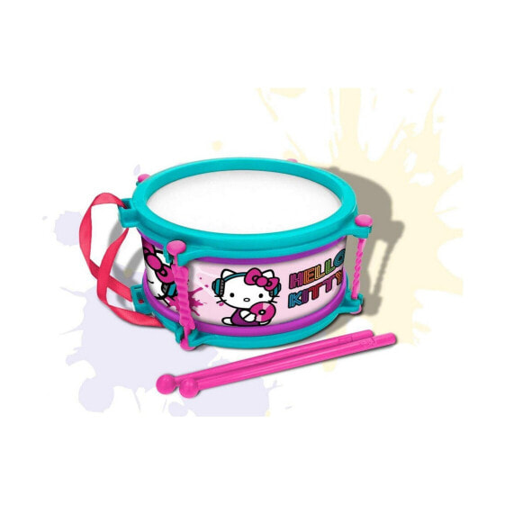 Детский барабан Hello Kitty синий розовый 16 см