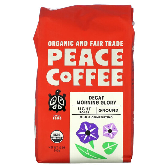 Кофе молотый Organic Morning Glory, Light Roast, без кофеина, 340 г (12 унций) Peace Coffee