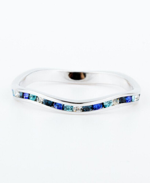 Crystal Stackable ring in Sterling Silver