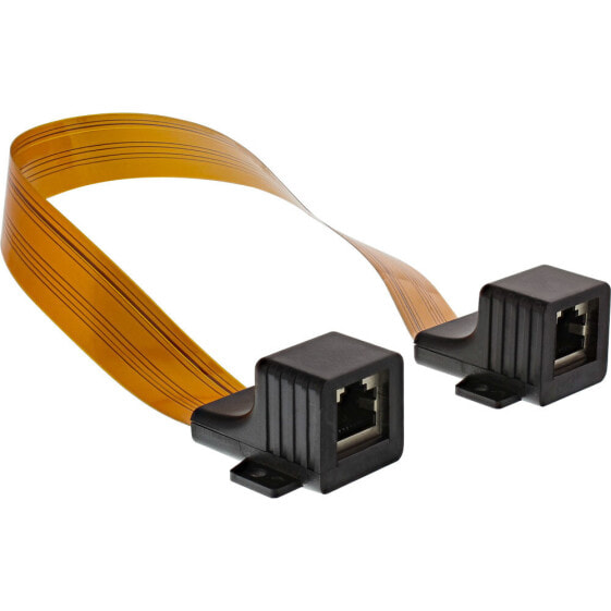 InLine Slim RJ45 cable for windows/door use - 2x RJ45 F/F - 1:1 - unshielded - 0.3m