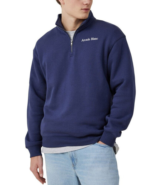Men's Graphic 1/4 Zip Fleece Sweater