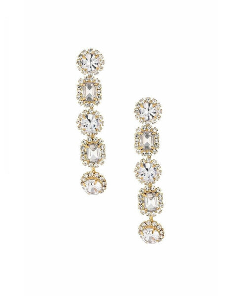 Crystal Droplets Earrings in 18K Gold Plating