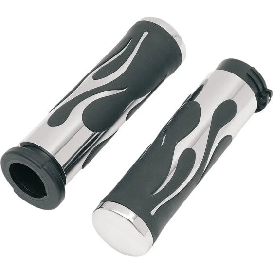 DRAG SPECIALTIES Flame /Rubber grips