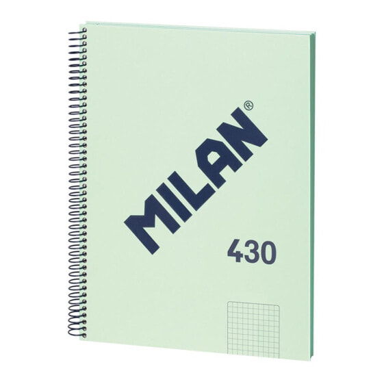 Блокнот для школы MILAN Notebook With metallic Spiral Grid Paper 80 листов A4 1918 Series