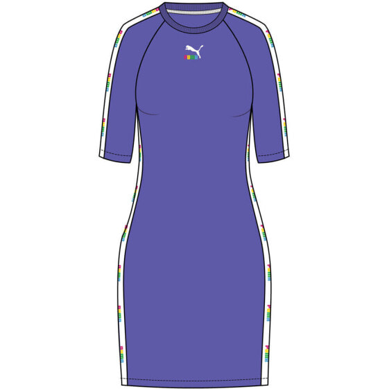 Платье-миди с логотипом PUMAшифт с изображением для женщин - фиолетовое 597861-02